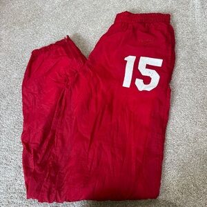 Reebok Bold Red Sports Pants with Number 15